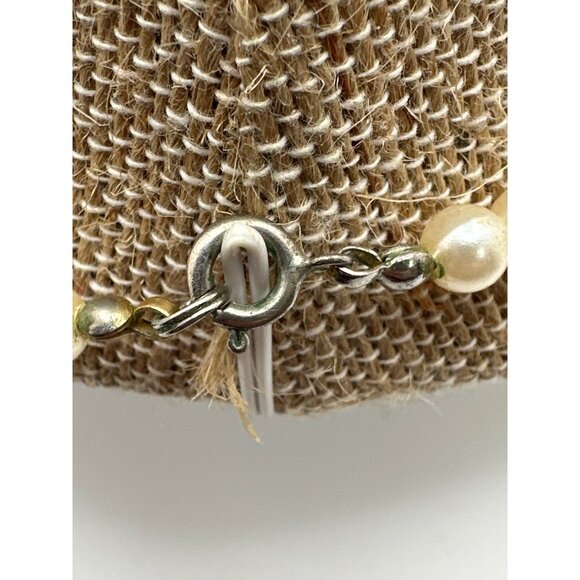 Vintage Faux Pearl Necklace White Simple Lightweight 23" - Picture 4 of 6